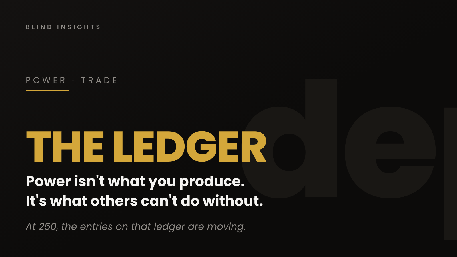 The Dependence Ledger — power isn't what you produce, it's what others can't do without